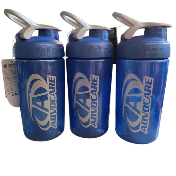Advocare Blue SPORT MIXER Blender Bottle w/ Ball 20 OZ BPA Free (3 Pack) - Picture 1 of 4